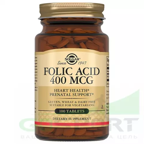  Solgar Folic Acid 400 mcg 100 таблеток