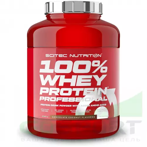  Scitec Nutrition 100% Whey Protein Professional 2350 г, Шоколад - Кокос