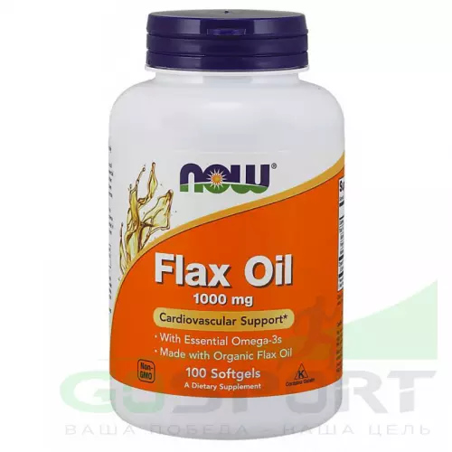 Омена-3 NOW FOODS Flax Oil Organic 100 капсул