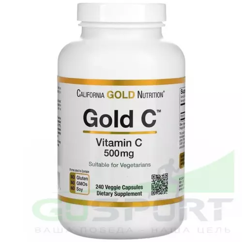  California Gold Nutrition Gold C, Vitamin C 500mg 240 вегетарианских капсул