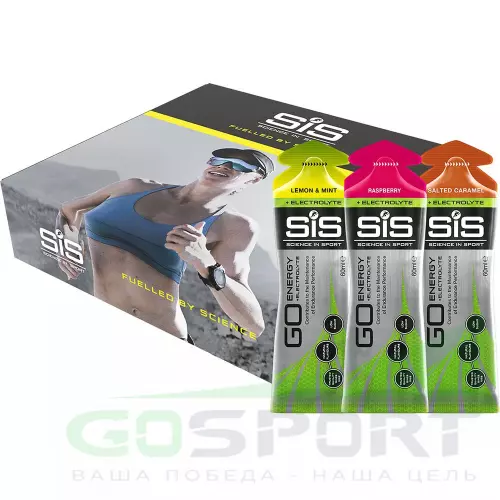 Гель питьевой SCIENCE IN SPORT (SiS) Go Energy + Electrolyte Gels 12 x 60 мл + электролиты, Микс