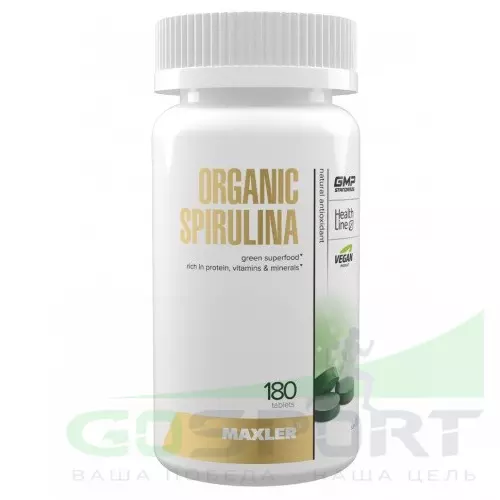  MAXLER Organic Spirulina 180 таблеток, Нейтральный