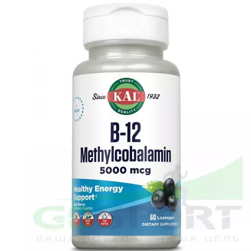 KAL B-12 Methylcobalamin 5000 mcg 60 леденцов, Смородина