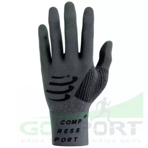 Аксессуары для бега Compressport Перчатки 3D Thermo Asphalte/Black S/M
