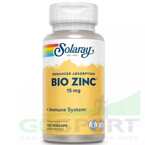  Solaray Bio Zinc 15 mg 100 веган капсул