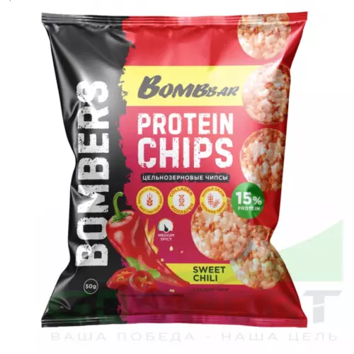  Bombbar Protein Chips 6 x 50 г, Краб,Бекон с паприкой, Сладкий чили