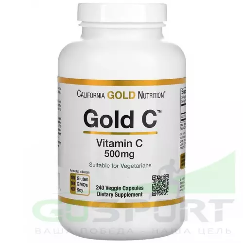 California Gold Nutrition Gold C, Vitamin C 500mg 240 вегетарианских капсул