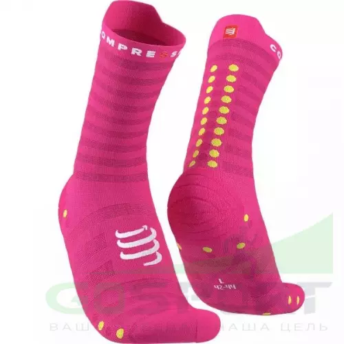 Компрессионные носки Compressport Носки Run Ultralight High v4 Fluo Pink T2