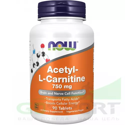  NOW FOODS Acetyl-L-Carnitine 750 mg 90 таблеток