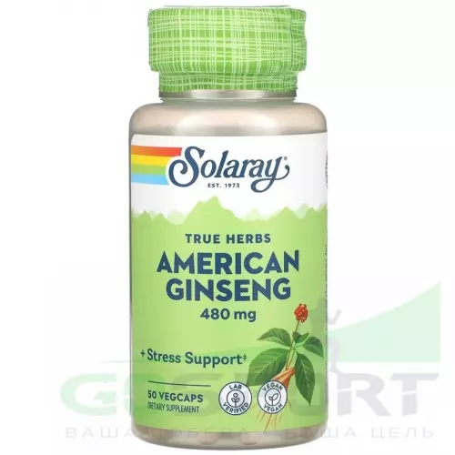  Solaray American Ginseng Root 480 mg 50 вегетарианских капсул