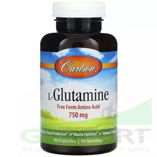 L-Глютамин Carlson Labs L-Glutamine 90 капсул, Нейтральный