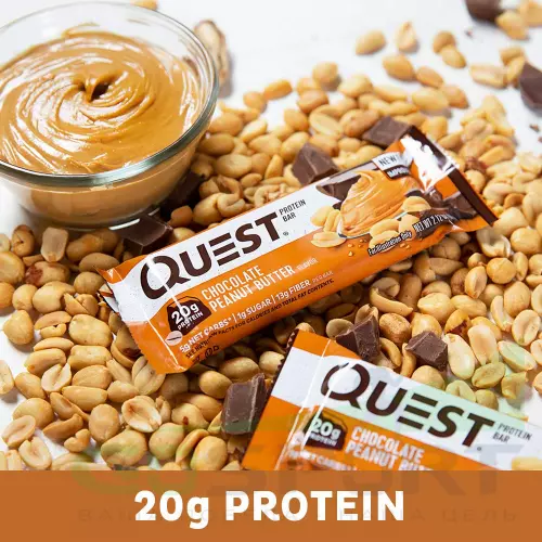 Протеиновый батончик Quest Nutrition Quest Bar 60 г, Шоколад-Арахис