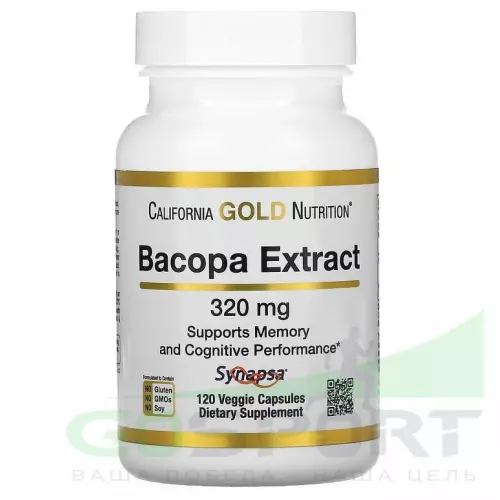  California Gold Nutrition Bacopa Extract 320 mg 120 вегетарианских капсул