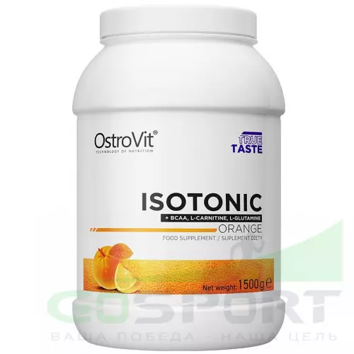 Изотоник OstroVit Isotonic (+BCAA, L-Carnitine, L-Glutamine) 1500 г, Апельсин