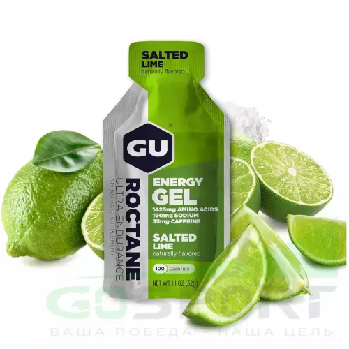 Гель питьевой GU ENERGY GU ROCTANE ENERGY GEL caffeine 1 стик x 32 г, Соленый лайм