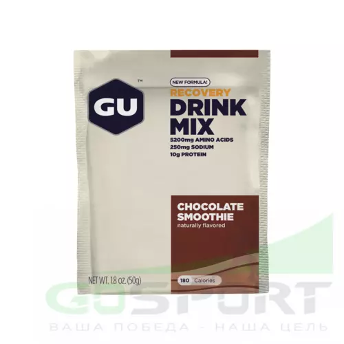 Восстановление GU ENERGY GU RECOVERY DRINK MIX 62 г, Мягкий шоколад