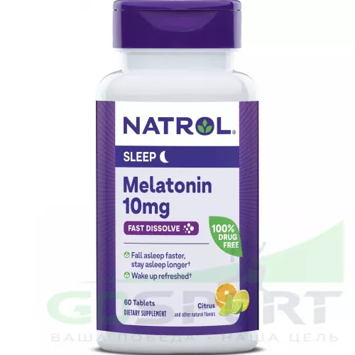  Natrol Melatonin 60 таблеток, Цитрус