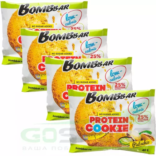 Протеиновый батончик Bombbar Protein cookie 4 x 40 г, Фисташка