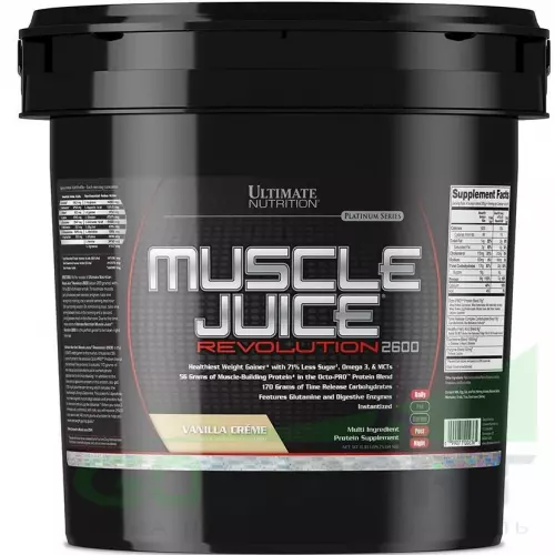Гейнер Ultimate Nutrition Muscle Juice Revolution 2600 5040 г, Ванильный крем