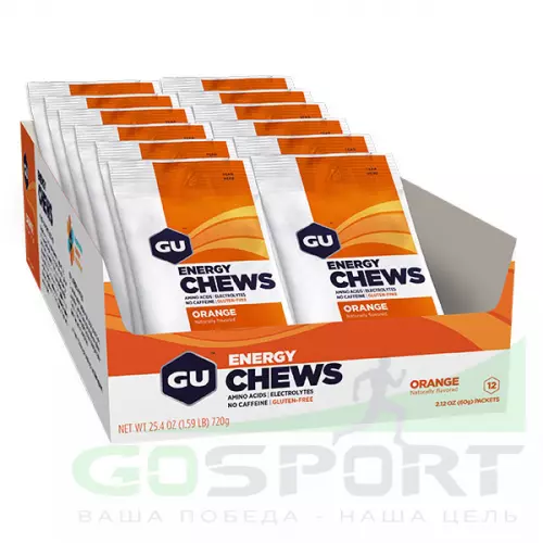  GU ENERGY Мармеладки GU Energy Chews 12 x 8 конфет, Апельсин