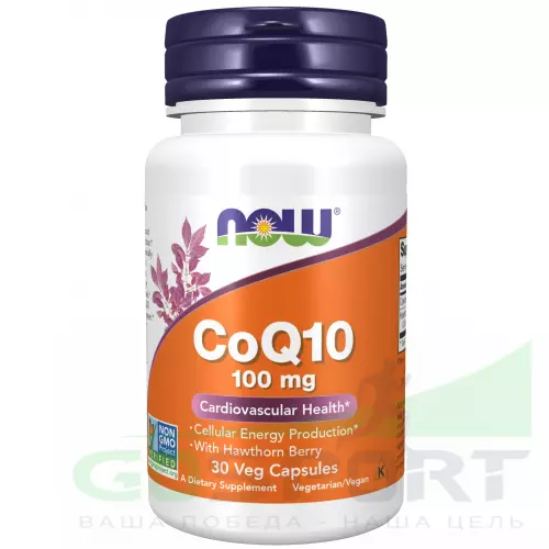  NOW FOODS CoQ10 100 mg – Кофермент Q10 30 веган капсул