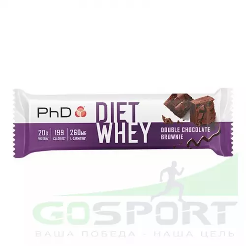 Протеиновый батончик PhD Nutrition Diet Whey Bar 63 г, Двойной шоколадный брауни