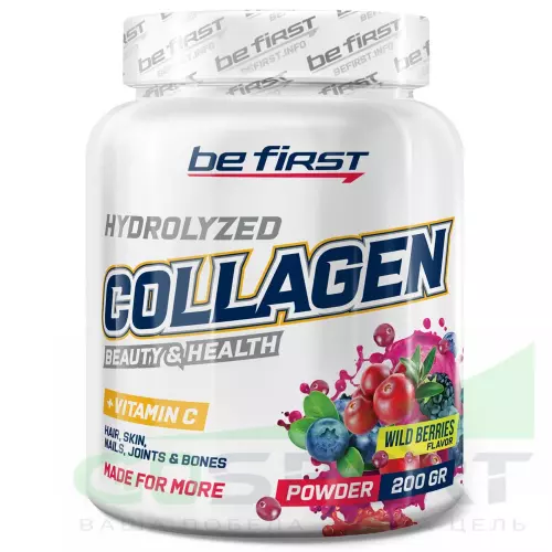  Be First Collagen + vitamin C powder (коллаген с витамином С) 200 г, Лесные ягоды