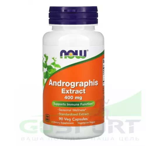  NOW FOODS Andrographis extract 400 mg 90 веган капсул