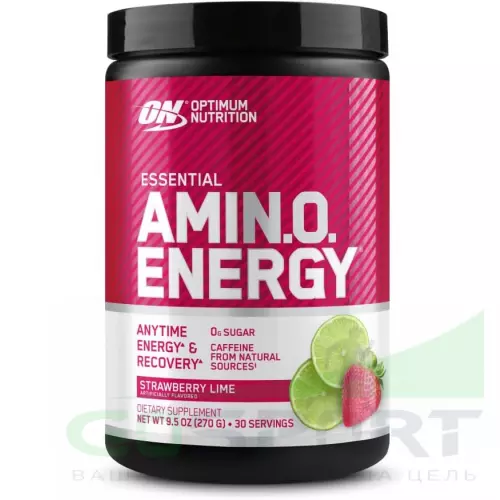 Аминокислоты OPTIMUM NUTRITION Essential Amino Energy 270 г, Клубника - Лайм