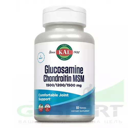  KAL Glucosamine Chondroitin MSM 60 таблеток