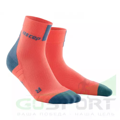 Компрессионные носки CEP C103M - III - C - Функциональные укороченные гольфы CEP для спорта коралловый, III