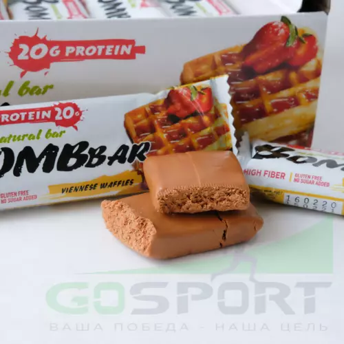 Протеиновый батончик Bombbar Protein Bar 60 г, Венские вафли