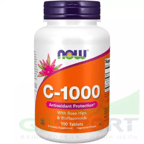  NOW FOODS C-1000 with Rose Hips and Bioflavonoids 100 таблеток