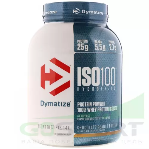  DYMATIZE Dymatize ISO100 Hydrolyzed 1400 г, Шоколадовое арахисовое масло