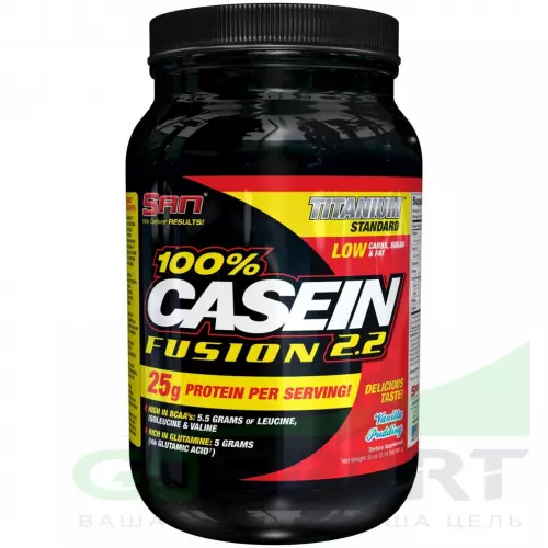 Казеиновый протеин SAN Casein Fusion 990 г, Ванильный пудинг