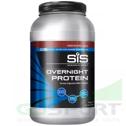  SCIENCE IN SPORT (SiS) Overnight Protein Powder 1000 г, Шоколад