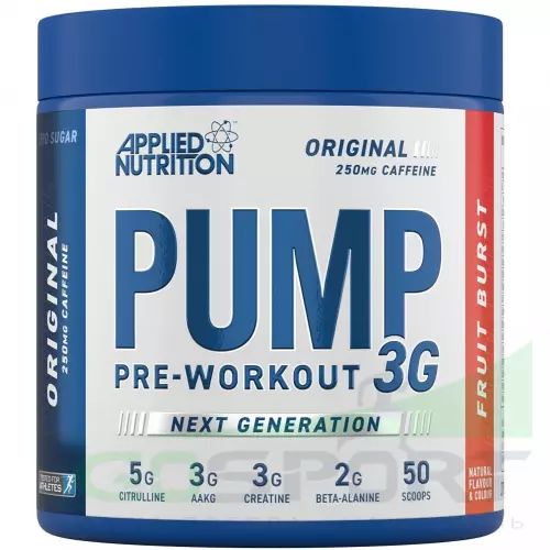 Предтреник Applied Nutrition Pump 3G Pre Workout - Energy, Focus 375 г, Фруктовый взрыв