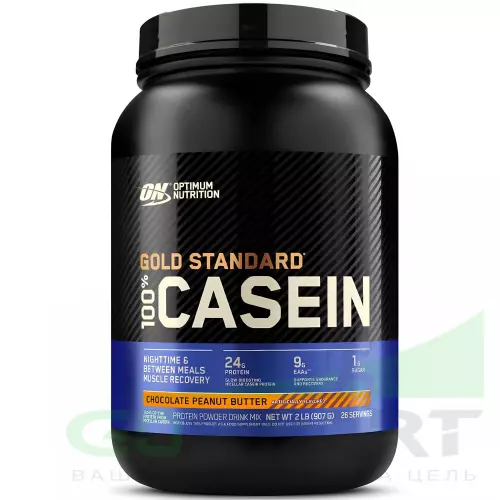 Казеиновый протеин OPTIMUM NUTRITION 100% Casein Gold Standard 907 г, Шоколад - Арахисовое масло