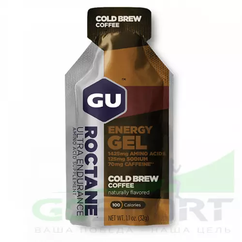 Энергетический гель GU ENERGY GU ROCTANE ENERGY GEL 70mg caffeine 1 стик x 32 г, Холодный кофе