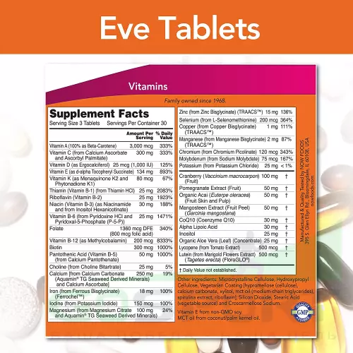  NOW FOODS EVE Women's Multiple Vitamin 90 таблетки