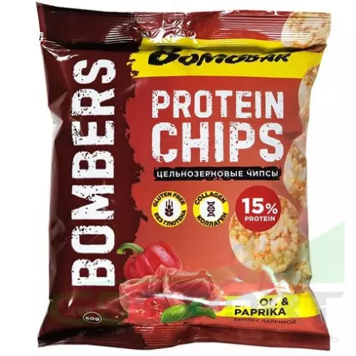  Bombbar Protein Chips 15 x 50 г, Бекон с паприкой