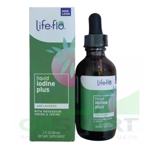  Life-flo Liquid Iodine Plus With Potassium Iodide & Iodine 59 мл, Натуральный