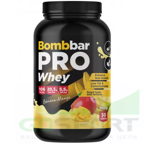  Bombbar Whey Protein Pro 900 г, Банан - манго