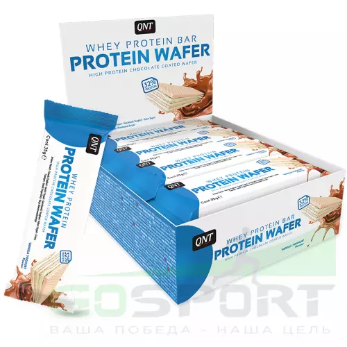 Протеиновый батончик QNT Protein Wafer 12 х 35 г, Ванильный йогурт