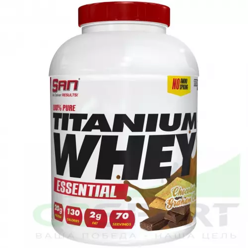  SAN 100% Pure Titanium Whey 2240 г, Шоколадный крекер