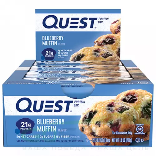 Протеиновый батончик Quest Nutrition Quest Bar 12 x 60 г, Черничный Маффин