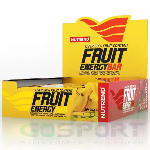 Энергетический батончик NUTREND FRUIT ENERGY BAR 20 x 35 г, Банан