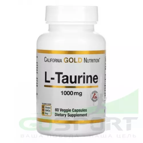  California Gold Nutrition L-Taurine 60 вегетарианских капсул