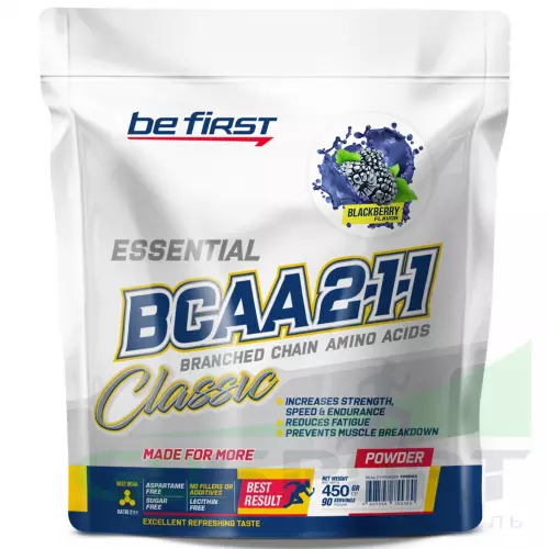  Be First BCAA 2:1:1 Classic powder (БЦАА Классик) 450 г, Ежевика