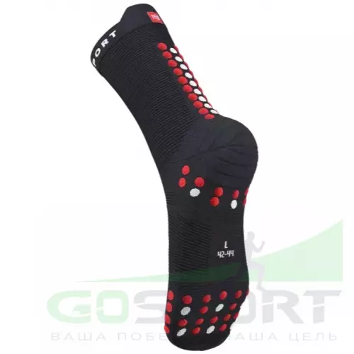 Компрессионные носки Compressport Носки V4 Run Hi Black/Red T1